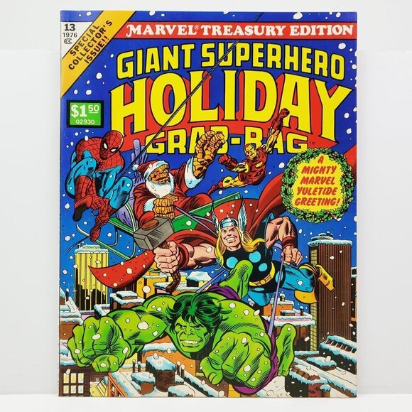 Marvel Treasury Ed. Giant Superhero Holiday Grab-Bag 13 1976 Comic Book TPB - Picture 1 of 9